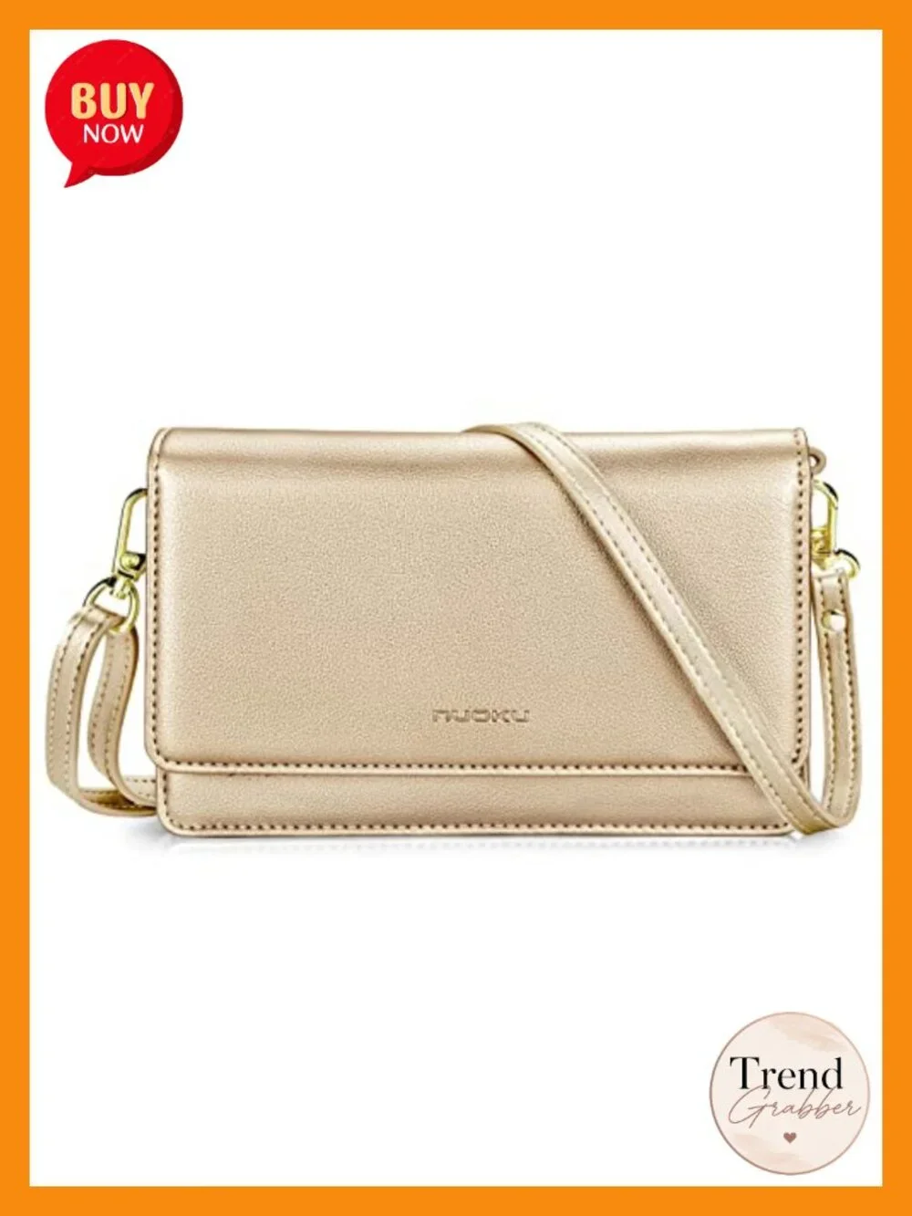 Faux Leather Crossbody Purse with RFID Blocking, Adjustable Strap, Wristlet